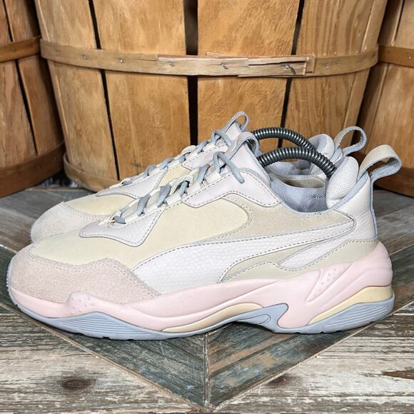 Puma Thunder Desert Particle Beige Pink Tan Leather Suede Sneakers Womens Size 8 - Picture 2 of 11